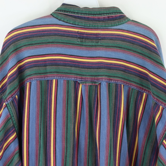 90s Streetwear Mens XL Multi-Color Striped Shirt - Picture 8 of 8
